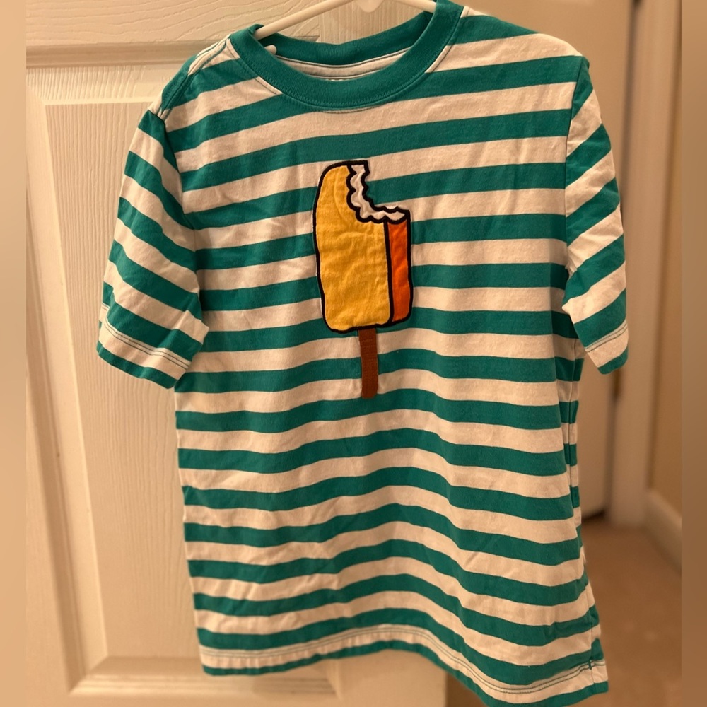 Hanna Andersson Size 8 Striped Shirt with ice cream cone